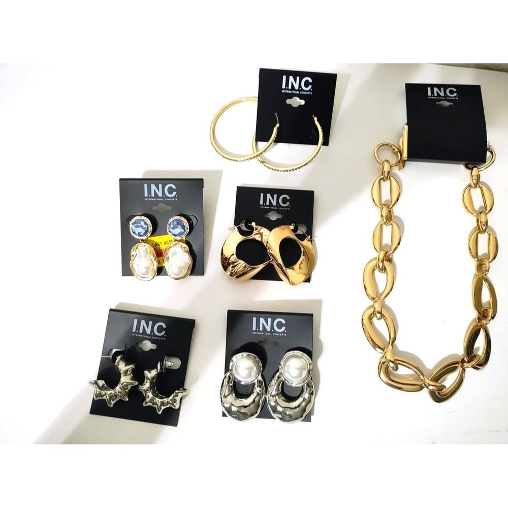 INC International Concepts Jewelry Lot – Earrings & Statement Necklace – NEW